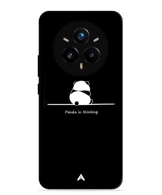 Thinking Panda Metal Back Cover Phone Case for Realme 14 Pro Plus