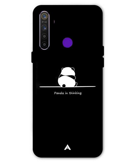 Thinking Panda Metal Back Cover Phone Case for Realme 5s