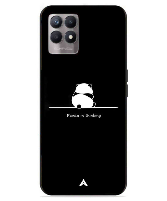 Thinking Panda Metal Back Cover Phone Case for Realme 8 4G