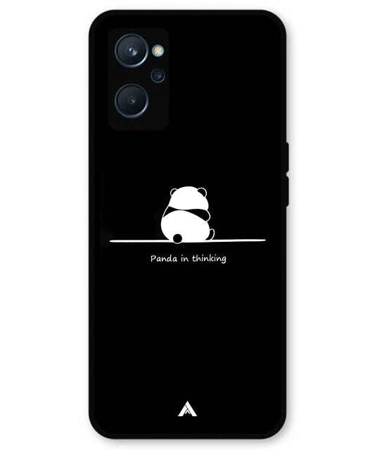 Thinking Panda Metal Back Cover Phone Case for Realme 9i