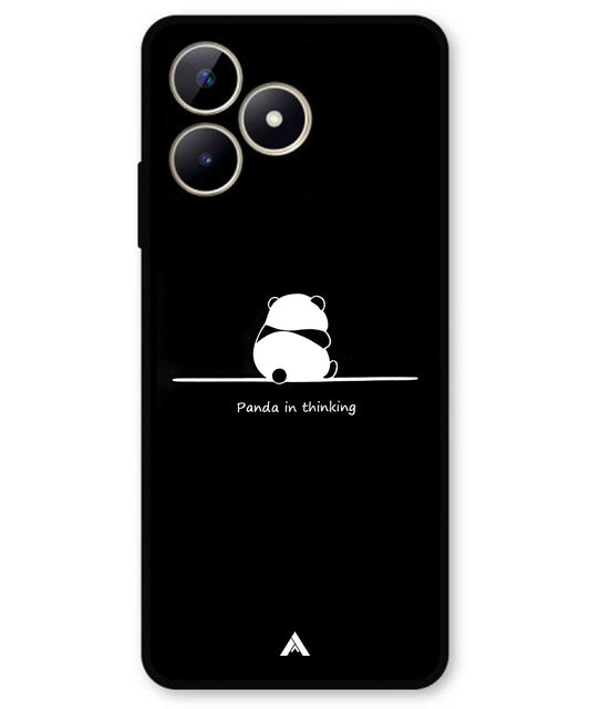 Thinking Panda Metal Back Cover Phone Case for Realme C51