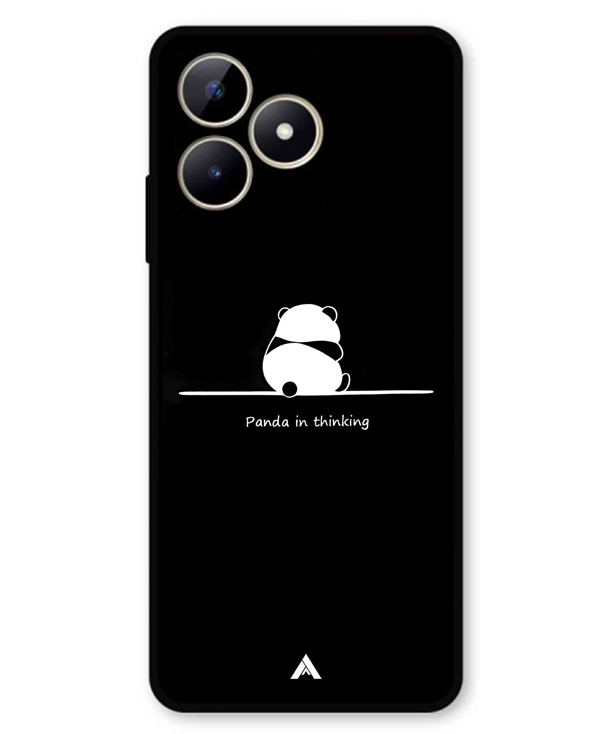 Thinking Panda Metal Back Cover Phone Case for Realme C53