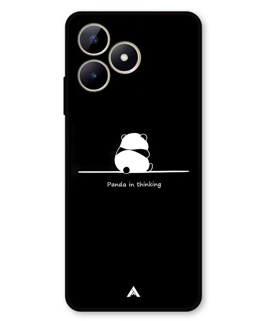 Thinking Panda Metal Back Cover Phone Case for Realme C53