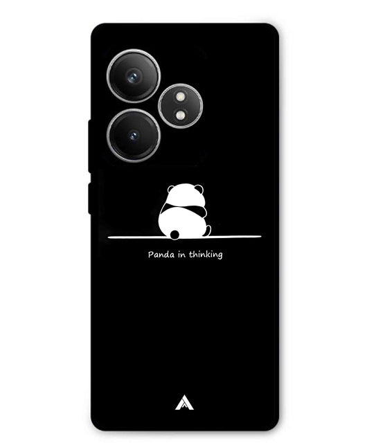 Thinking Panda Metal Back Cover Phone Case for Realme GT 6T