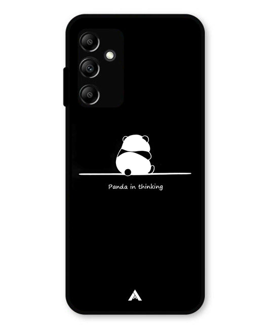 Thinking Panda Metal Back Cover Phone Case for Samsung Galaxy A14 5G