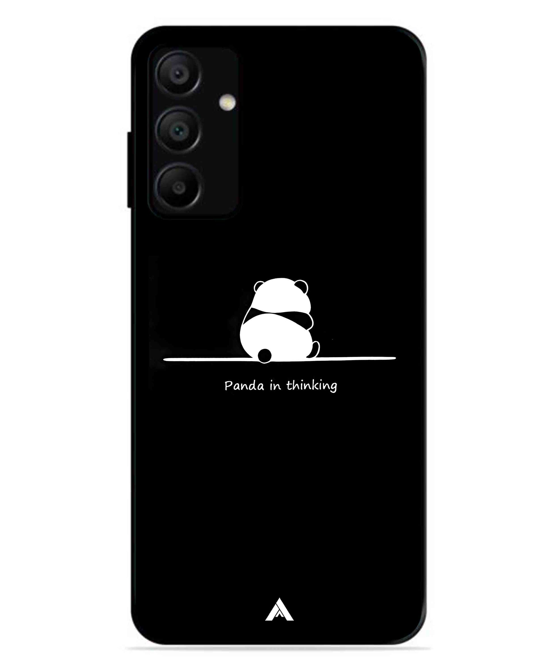Thinking Panda Metal Back Cover Phone Case for Samsung Galaxy A15 5G