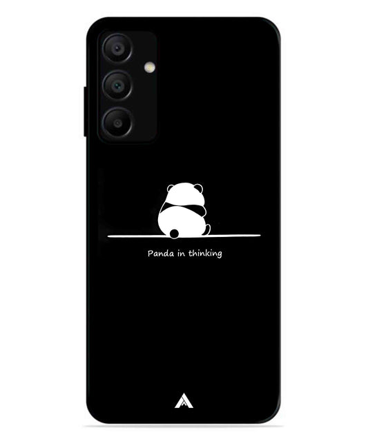 Thinking Panda Metal Back Cover Phone Case for Samsung Galaxy A15 5G