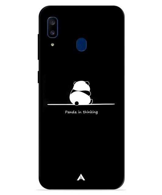 Thinking Panda Metal Back Cover Phone Case for Samsung Galaxy A20