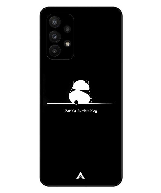 Thinking Panda Metal Back Cover Phone Case for Samsung Galaxy A23 5G