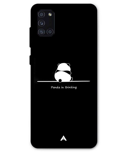 Thinking Panda Metal Back Cover Phone Case for Samsung Galaxy A31