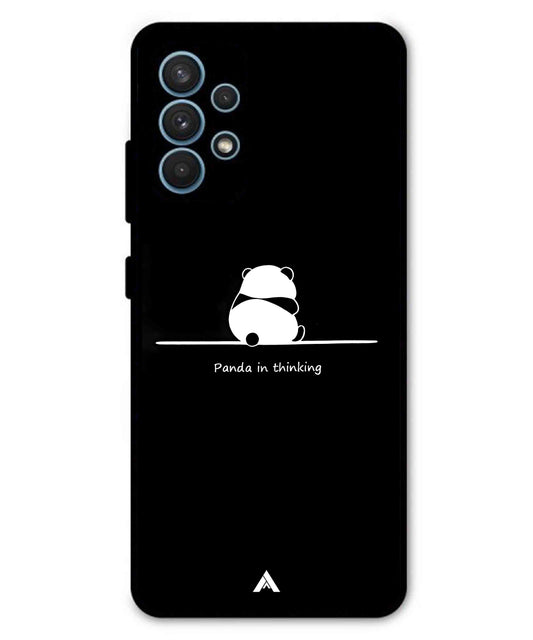 Thinking Panda Metal Back Cover Phone Case for Samsung Galaxy A32 5G