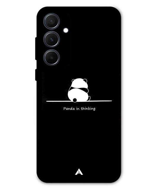 Thinking Panda Metal Back Cover Phone Case for Samsung Galaxy A35