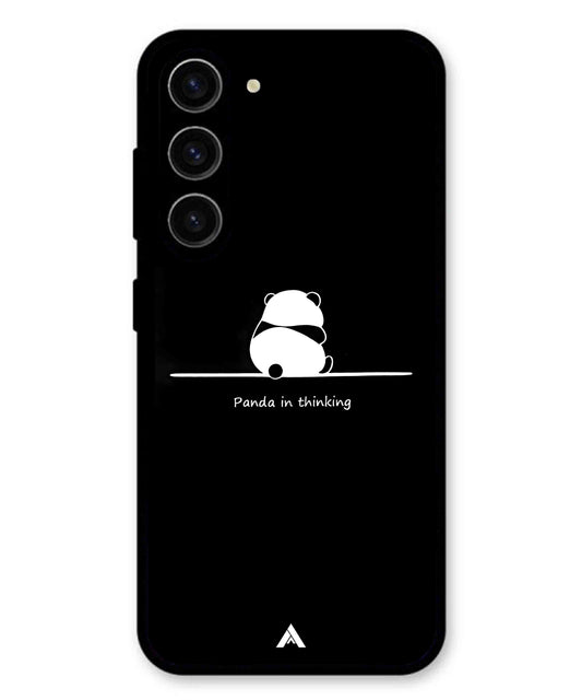 Thinking Panda Metal Back Cover Phone Case for Samsung Galaxy A36