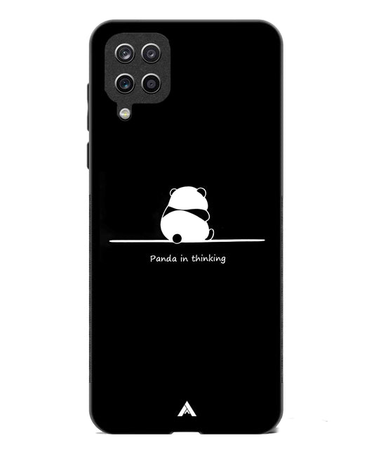 Thinking Panda Metal Back Cover Phone Case for Samsung Galaxy A42