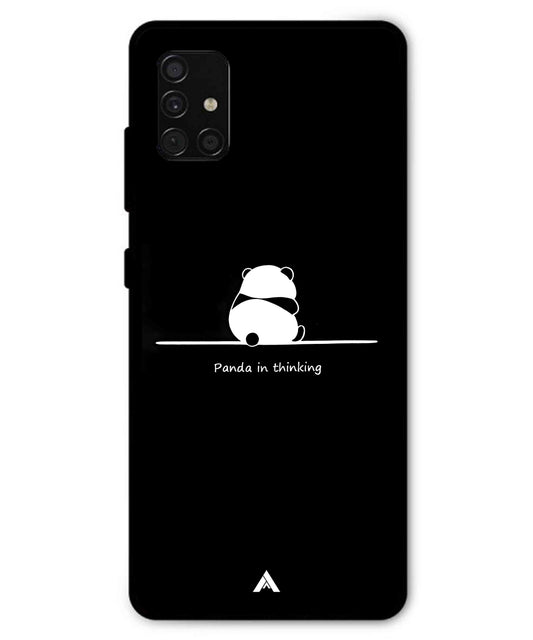 Thinking Panda Metal Back Cover Phone Case for Samsung Galaxy A51