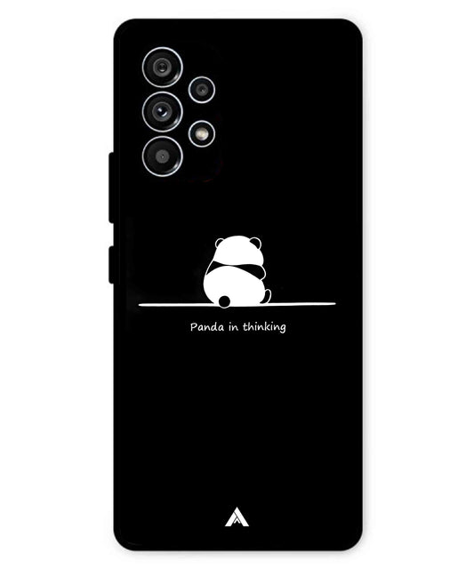 Thinking Panda Metal Back Cover Phone Case for Samsung Galaxy A53