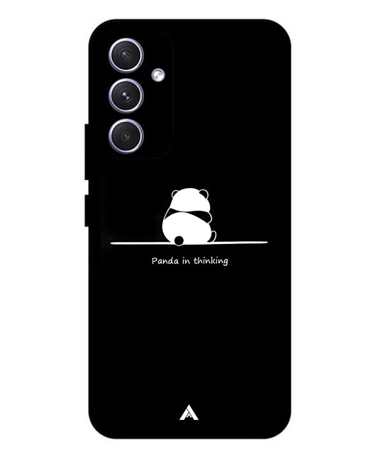 Thinking Panda Metal Back Cover Phone Case for Samsung Galaxy A55