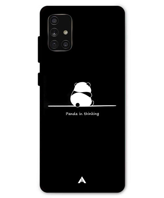 Thinking Panda Metal Back Cover Phone Case for Samsung Galaxy A71
