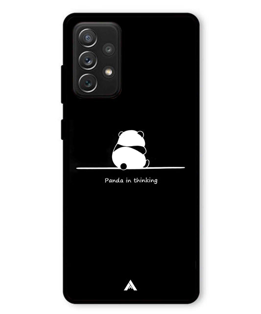 Thinking Panda Metal Back Cover Phone Case for Samsung Galaxy A72