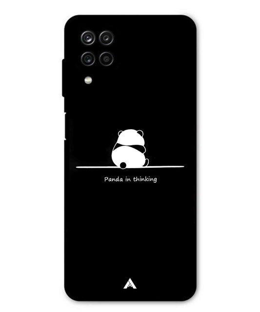 Thinking Panda Metal Back Cover Phone Case for Samsung Galaxy F12