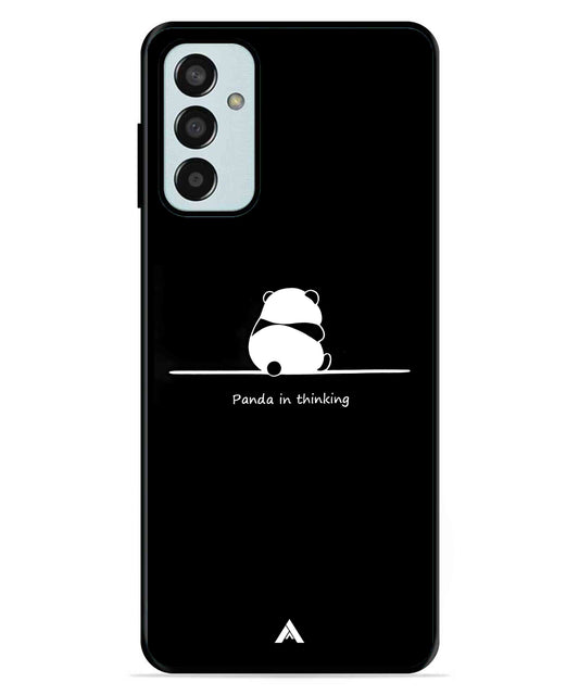 Thinking Panda Metal Back Cover Phone Case for Samsung Galaxy F13 4G