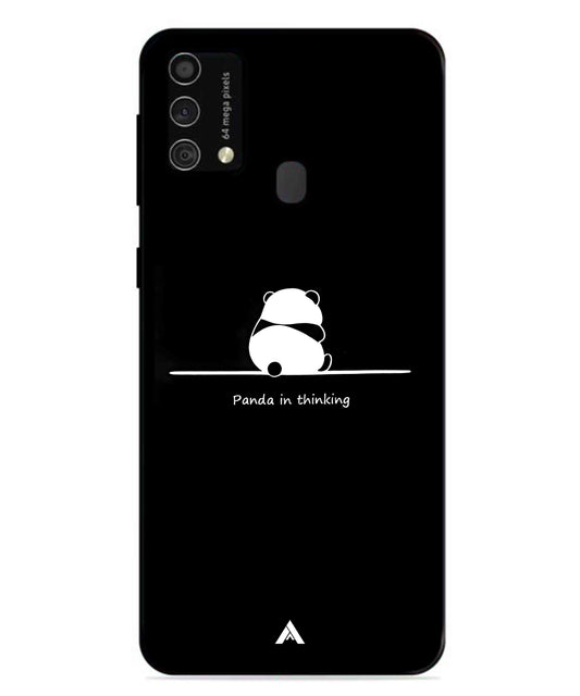 Thinking Panda Metal Back Cover Phone Case for Samsung Galaxy F41