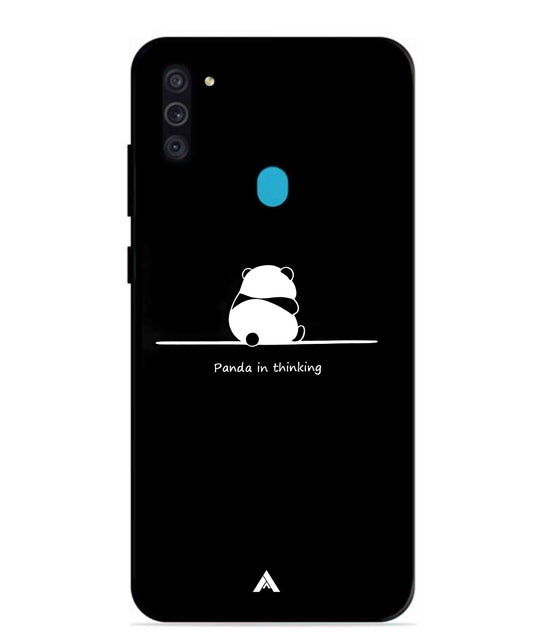 Thinking Panda Metal Back Cover Phone Case for Samsung Galaxy M11