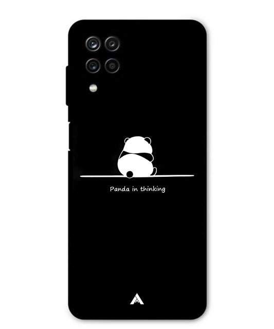 Thinking Panda Metal Back Cover Phone Case for Samsung Galaxy M12