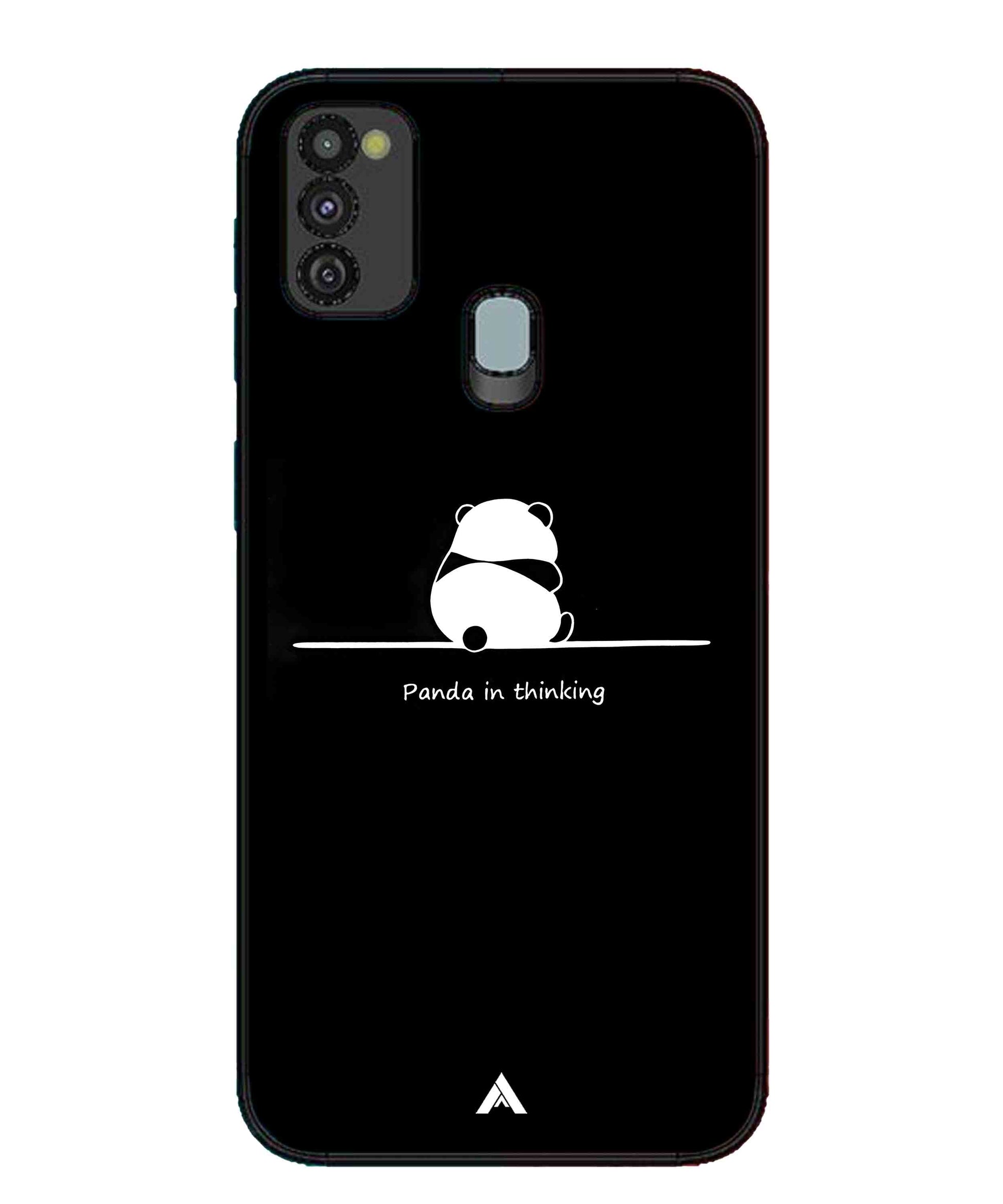 Thinking Panda Metal Back Cover Phone Case for Samsung Galaxy M30s