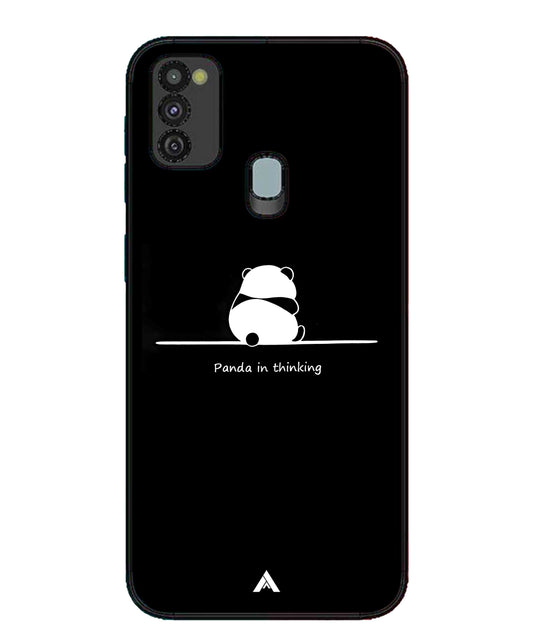 Thinking Panda Metal Back Cover Phone Case for Samsung Galaxy M30s