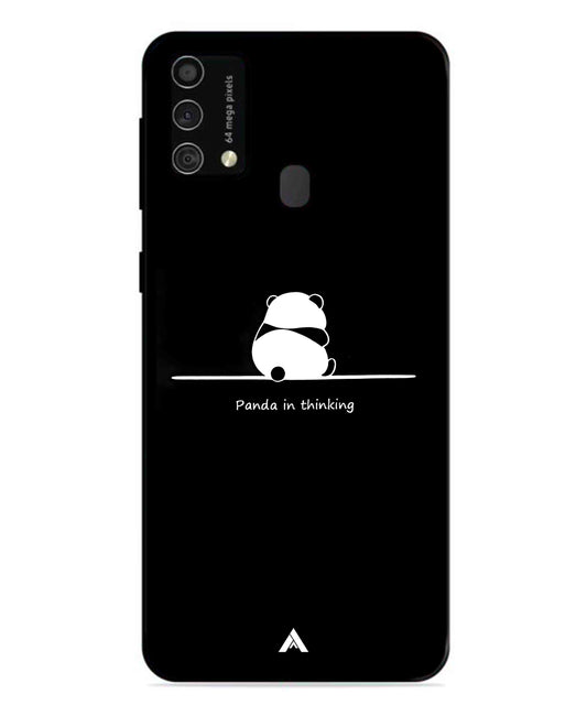 Thinking Panda Metal Back Cover Phone Case for Samsung Galaxy M31