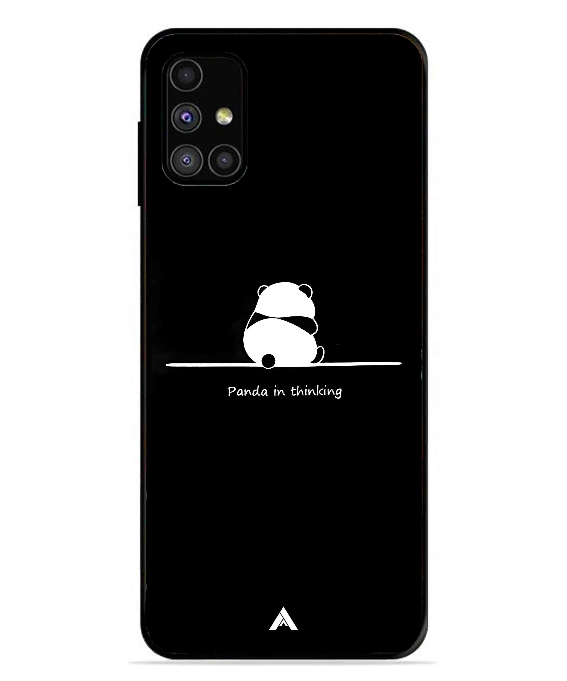 Thinking Panda Metal Back Cover Phone Case for Samsung Galaxy M31s