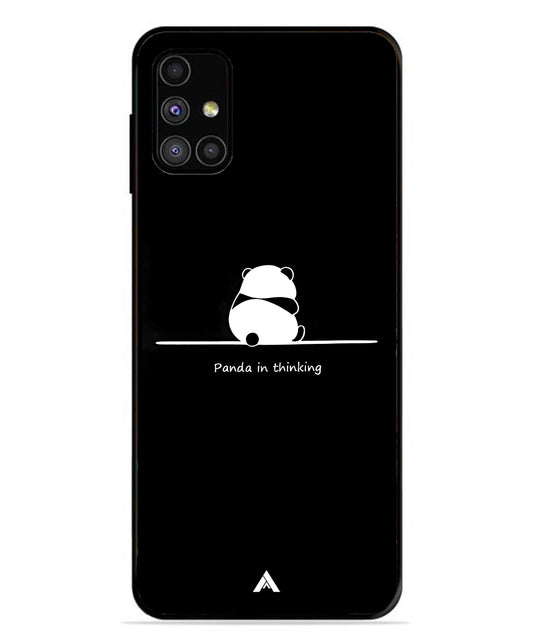 Thinking Panda Metal Back Cover Phone Case for Samsung Galaxy M31s