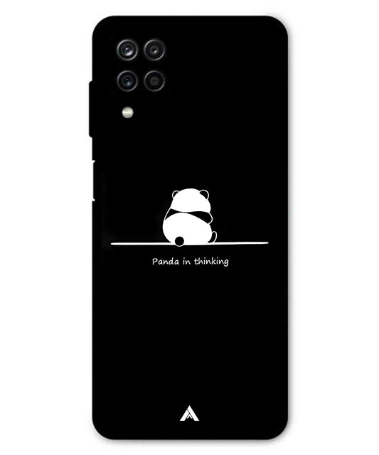 Thinking Panda Metal Back Cover Phone Case for Samsung Galaxy M33