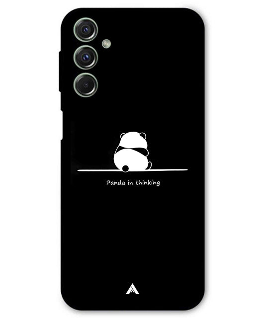 Thinking Panda Metal Back Cover Phone Case for Samsung Galaxy M34
