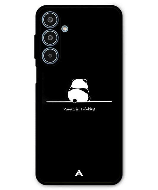 Thinking Panda Metal Back Cover Phone Case for Samsung Galaxy M35