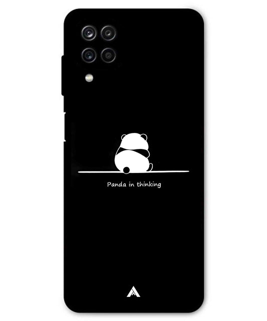 Thinking Panda Metal Back Cover Phone Case for Samsung Galaxy M42