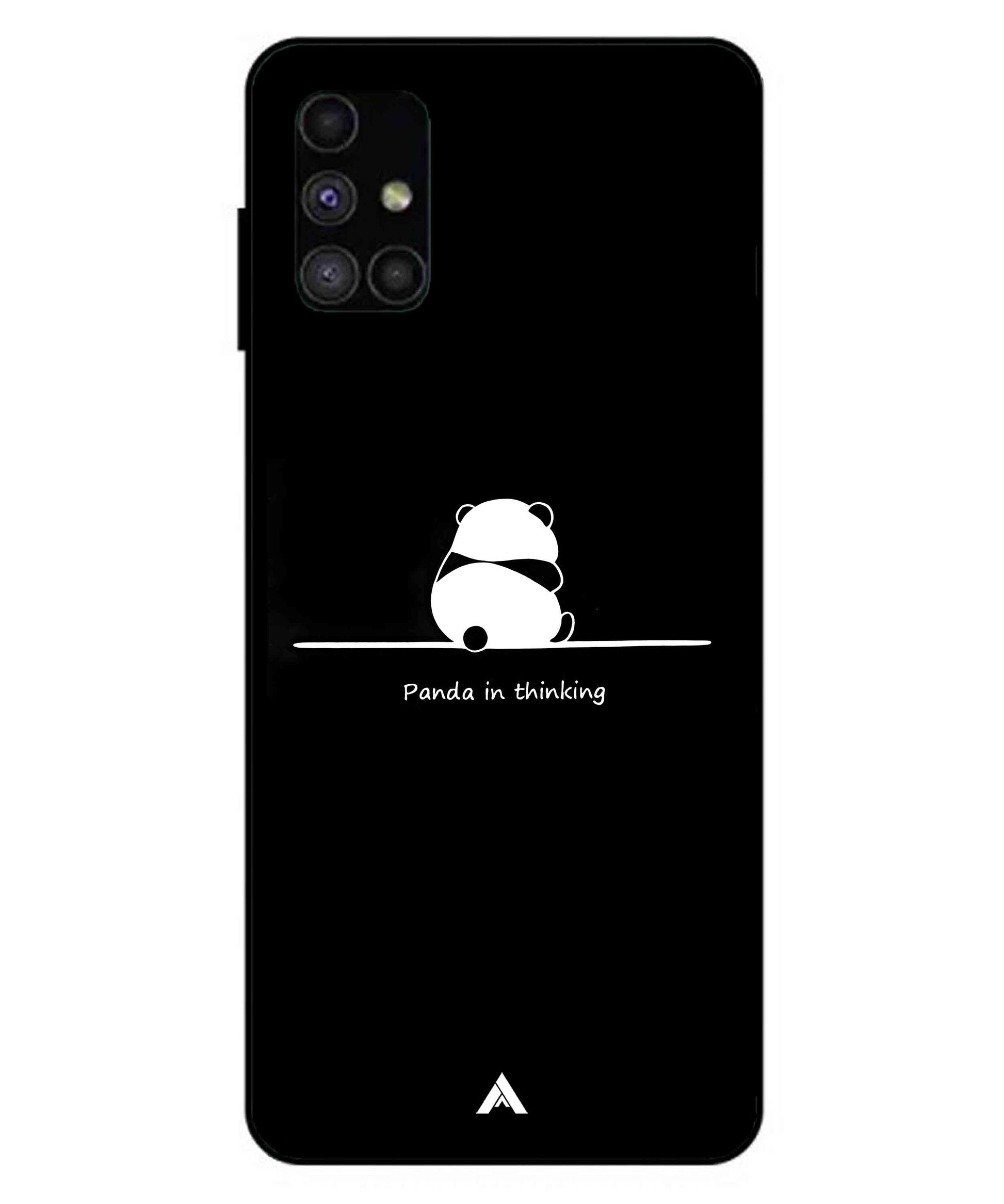Thinking Panda Metal Back Cover Phone Case for Samsung Galaxy M51