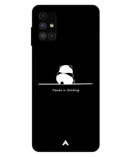 Thinking Panda Metal Back Cover Phone Case for Samsung Galaxy M51