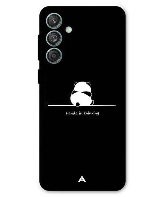 Thinking Panda Metal Back Cover Phone Case for Samsung Galaxy M55