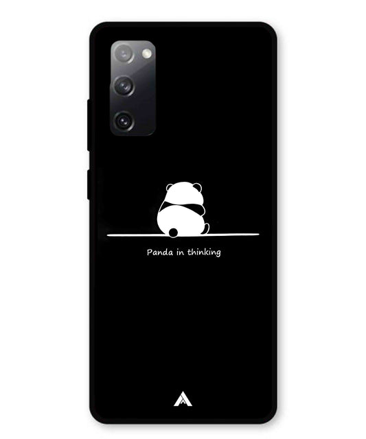 Thinking Panda Metal Back Cover Phone Case for Samsung Galaxy S20