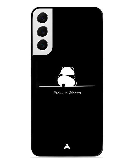 Thinking Panda Metal Back Cover Phone Case for Samsung Galaxy S21 Fe