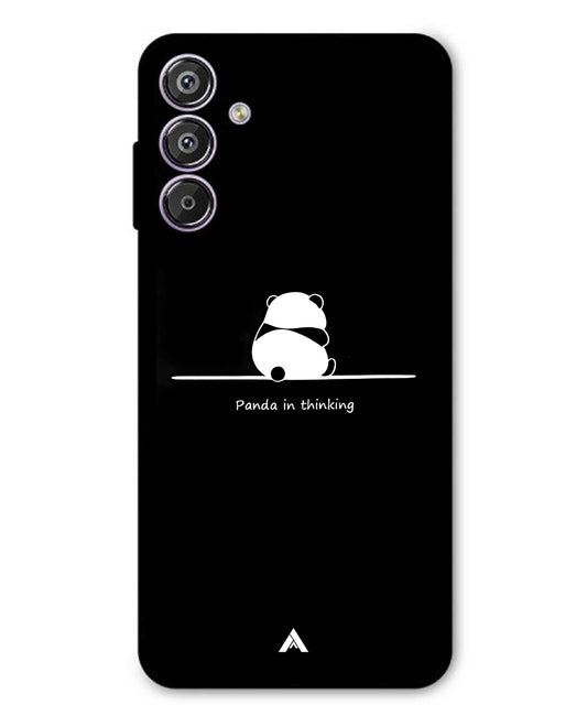 Thinking Panda Metal Back Cover Phone Case for Samsung Galaxy S25 Plus