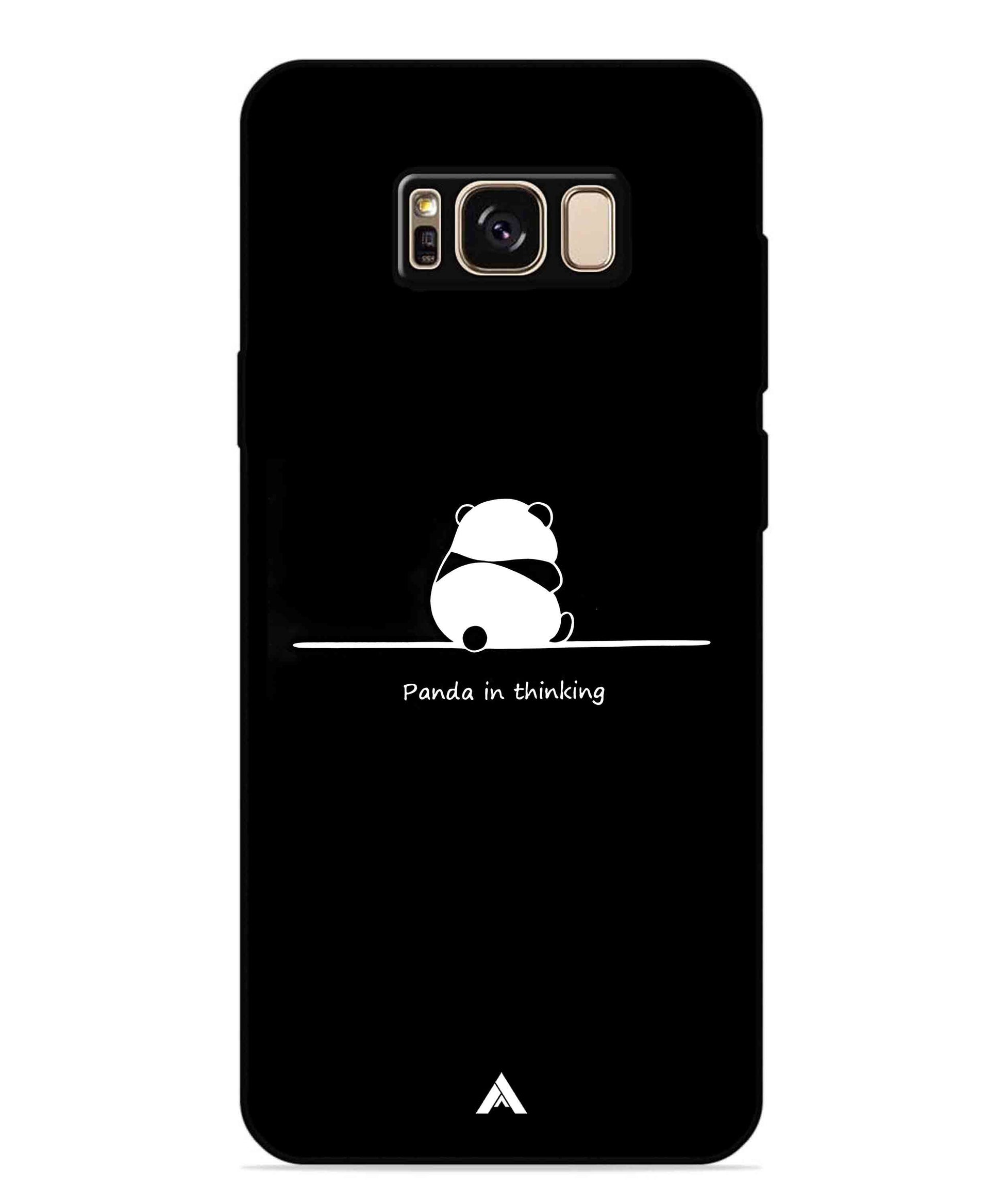 Thinking Panda Metal Back Cover Phone Case for Samsung Galaxy S8 Plus