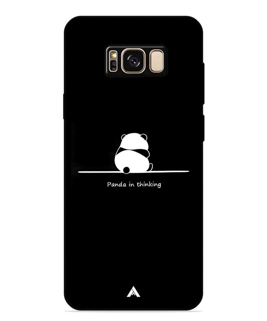 Thinking Panda Metal Back Cover Phone Case for Samsung Galaxy S8 Plus