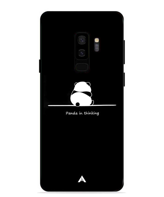 Thinking Panda Metal Back Cover Phone Case for Samsung Galaxy S9 Plus
