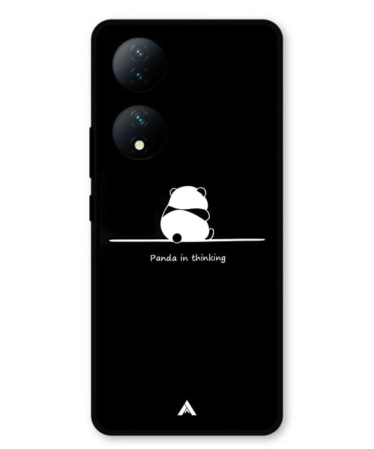 Thinking Panda Metal Back Cover Phone Case for Vivo T2