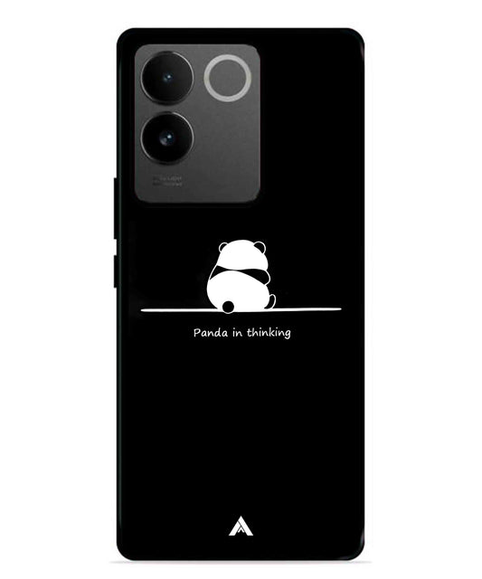 Thinking Panda Metal Back Cover Phone Case for Vivo T2 Pro