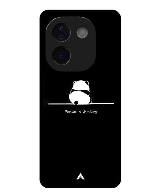 Thinking Panda Metal Back Cover Phone Case for Vivo T3 Pro