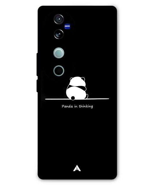 Thinking Panda Metal Back Cover Phone Case for Vivo T3 Ultra